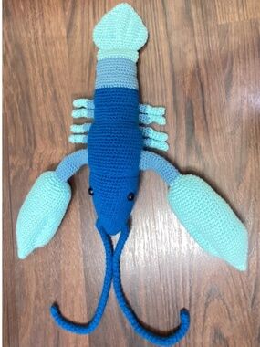 Handmade Crochet Blue Lobster 14 inches